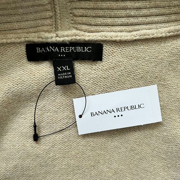NWT Banana Republic Women's 2XL Ribbed Cream Beige Long Open Soft Cardigan - Picture 12 of 13